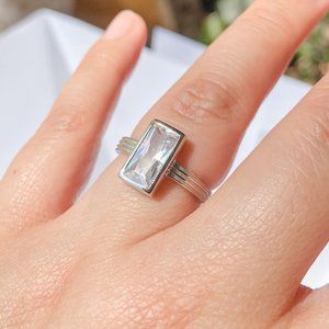 One Stone Baguette Cut Ring